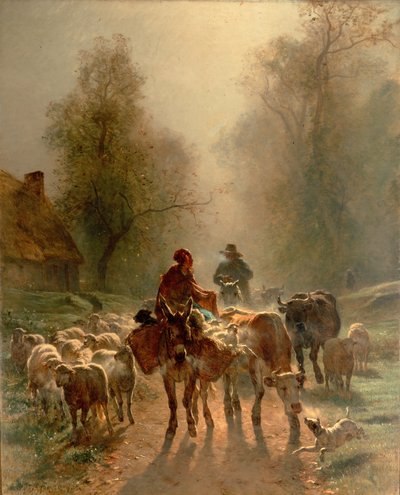 On the Way to the Market by Constant Troyon